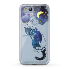 Lex Altern TPU Silicone Google Pixel Case Beautiful Galaxy Cat