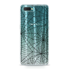 Lex Altern TPU Silicone Oppo Case Black Spiderweb Pattern