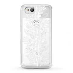 Lex Altern TPU Silicone Google Pixel Case White Plants