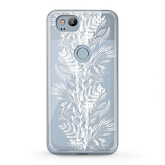 Lex Altern TPU Silicone Google Pixel Case White Plants