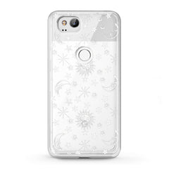 Lex Altern TPU Silicone Google Pixel Case White Celestial Print