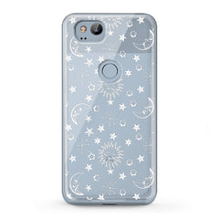 Lex Altern TPU Silicone Google Pixel Case White Celestial Print