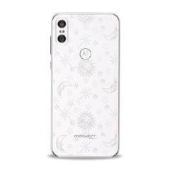 Lex Altern TPU Silicone Motorola Case White Celestial Print