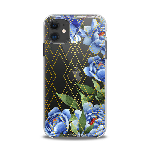 Lex Altern TPU Silicone iPhone Case Blue Peony