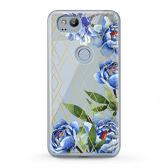 Lex Altern TPU Silicone Google Pixel Case Blue Peony