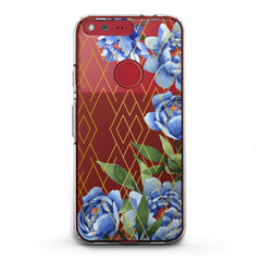 Lex Altern TPU Silicone Google Pixel Case Blue Peony