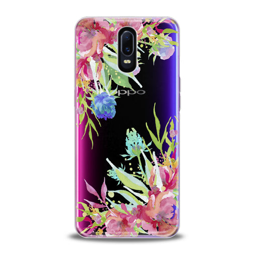 Lex Altern Watercolor Floral Print Oppo Case