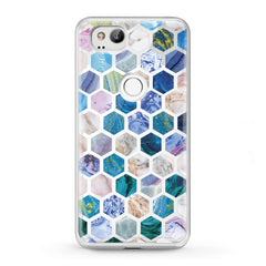 Lex Altern TPU Silicone Google Pixel Case Blue Honeycombs