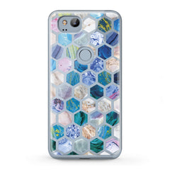 Lex Altern TPU Silicone Google Pixel Case Blue Honeycombs