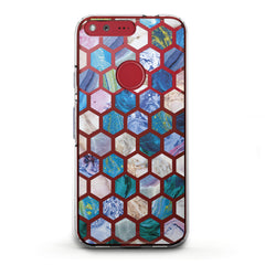 Lex Altern TPU Silicone Google Pixel Case Blue Honeycombs