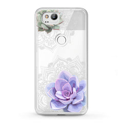 Lex Altern TPU Silicone Google Pixel Case Purple Succulent Art