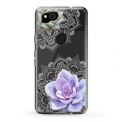 Lex Altern Google Pixel Case Purple Succulent Art