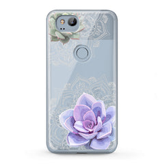 Lex Altern TPU Silicone Google Pixel Case Purple Succulent Art