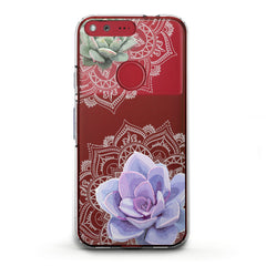 Lex Altern TPU Silicone Google Pixel Case Purple Succulent Art