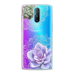 Lex Altern TPU Silicone Oppo Case Purple Succulent Art