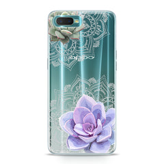 Lex Altern TPU Silicone Oppo Case Purple Succulent Art