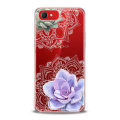 Lex Altern TPU Silicone Oppo Case Purple Succulent Art