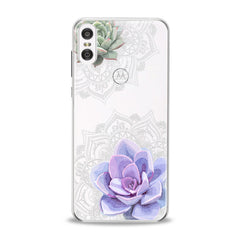 Lex Altern TPU Silicone Motorola Case Purple Succulent Art