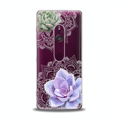 Lex Altern TPU Silicone Sony Xperia Case Purple Succulent Art