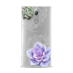 Lex Altern TPU Silicone Sony Xperia Case Purple Succulent Art