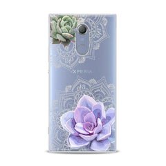 Lex Altern TPU Silicone Sony Xperia Case Purple Succulent Art