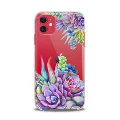 Lex Altern TPU Silicone iPhone Case Violet Succulent