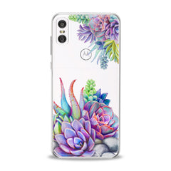 Lex Altern TPU Silicone Motorola Case Violet Succulent