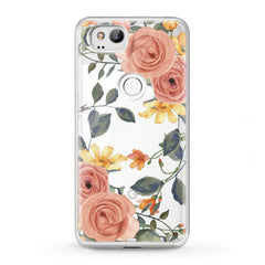 Lex Altern TPU Silicone Google Pixel Case Gentle Orange Roses