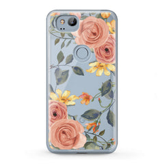 Lex Altern TPU Silicone Google Pixel Case Gentle Orange Roses