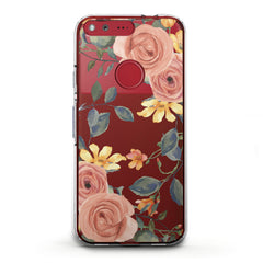 Lex Altern TPU Silicone Google Pixel Case Gentle Orange Roses