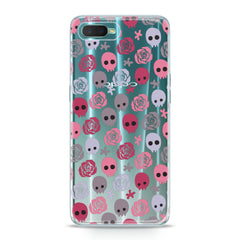 Lex Altern TPU Silicone Oppo Case Floral Skulls