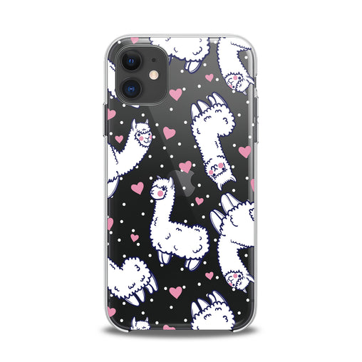 Lex Altern TPU Silicone iPhone Case White Llamas