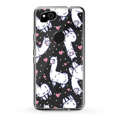 Lex Altern Google Pixel Case White Llamas