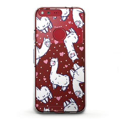 Lex Altern TPU Silicone Google Pixel Case White Llamas