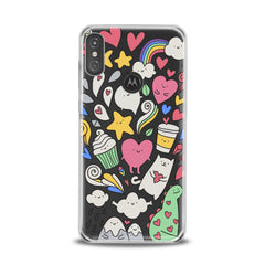 Lex Altern TPU Silicone Motorola Case Lovely Stickers Art