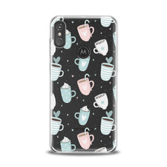 Lex Altern TPU Silicone Motorola Case Pastel Cups Cappuccino