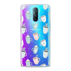 Lex Altern TPU Silicone Oppo Case Pastel Cups Cappuccino