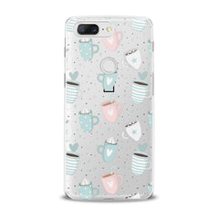 Lex Altern TPU Silicone OnePlus Case Pastel Cups Cappuccino