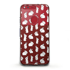 Lex Altern TPU Silicone Google Pixel Case Cute White Bunnies Pattern