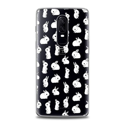 Lex Altern Cute White Bunnies Pattern OnePlus Case