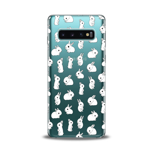 Lex Altern Cute White Bunnies Pattern Samsung Galaxy Case