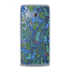 Lex Altern TPU Silicone HTC Case Cute Green Dinos