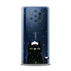 Lex Altern TPU Silicone Nokia Case Black Snowy Cat