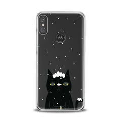 Lex Altern TPU Silicone Motorola Case Black Snowy Cat