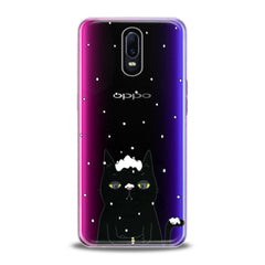 Lex Altern TPU Silicone Oppo Case Black Snowy Cat