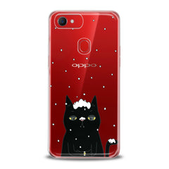 Lex Altern TPU Silicone Oppo Case Black Snowy Cat