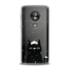 Lex Altern TPU Silicone Motorola Case Black Snowy Cat