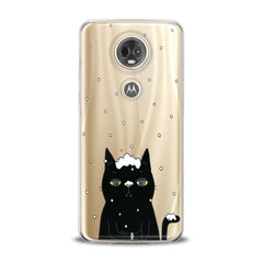 Lex Altern TPU Silicone Motorola Case Black Snowy Cat