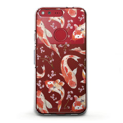 Lex Altern TPU Silicone Google Pixel Case Orange Koi Fishes