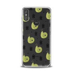 Lex Altern TPU Silicone Motorola Case Green Snail Pattern